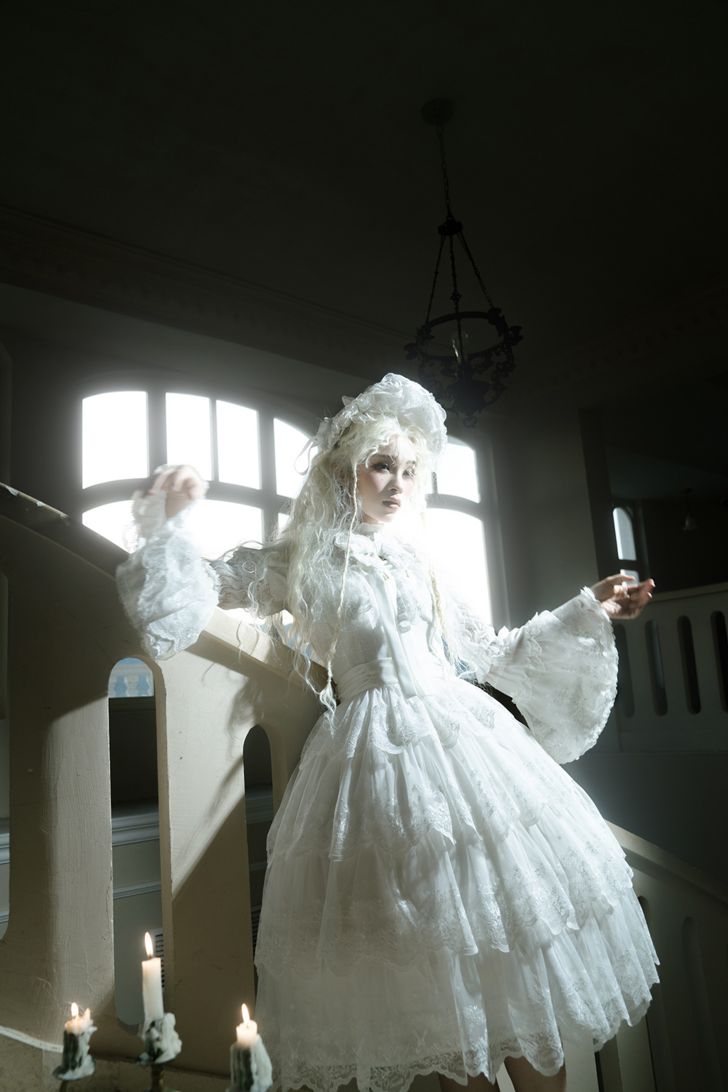 Flower Banquet Princess Sleeve Shirt + Ruffle Lolita Dress