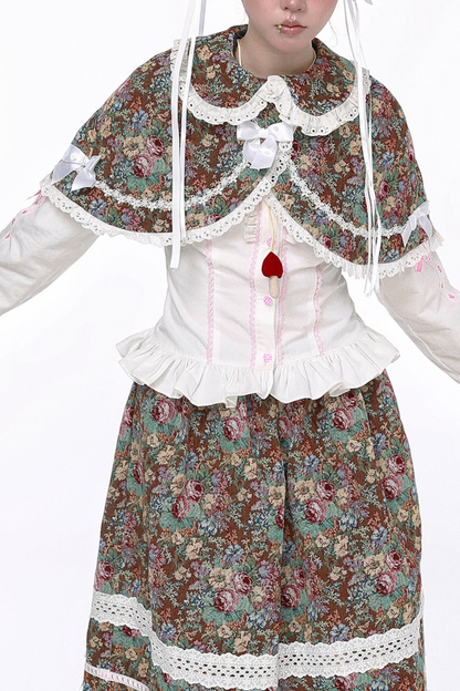 Retro Shawl + Ribbon Flare Skirt