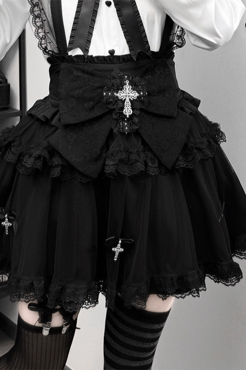 Dark Lace Shirt + Tulle Skirt