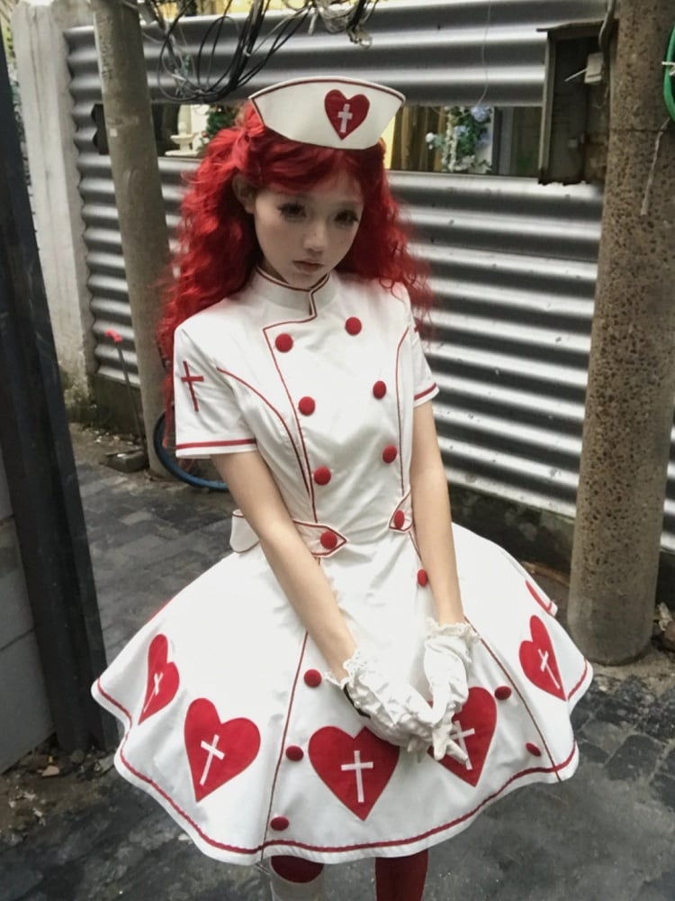 [pre-order Deadline: May 4] Heart Cross Nurse Cosplay Lolita Dress