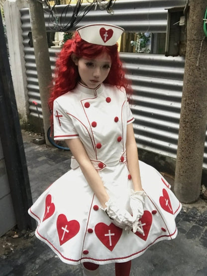 [pre-order Deadline: May 4] Heart Cross Nurse Cosplay Lolita Dress
