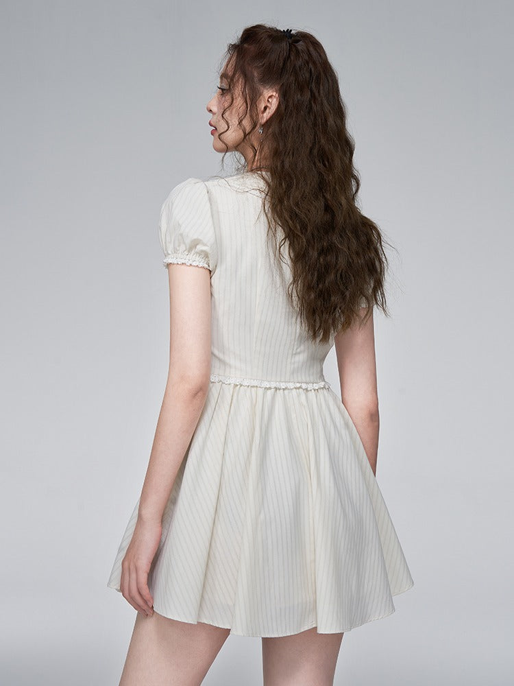 Romantic Rose Puff Sleeve Dress