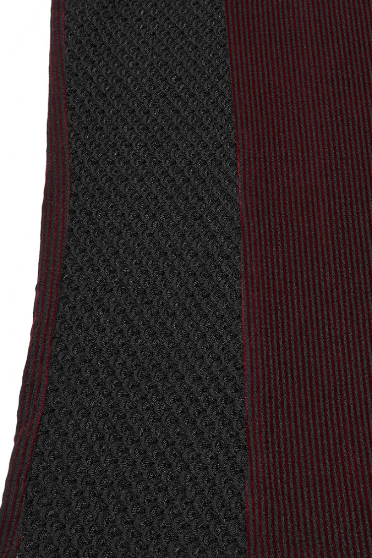 Black/red Round Collar Sheer Mesh Color Matching Rivet Punk Vest