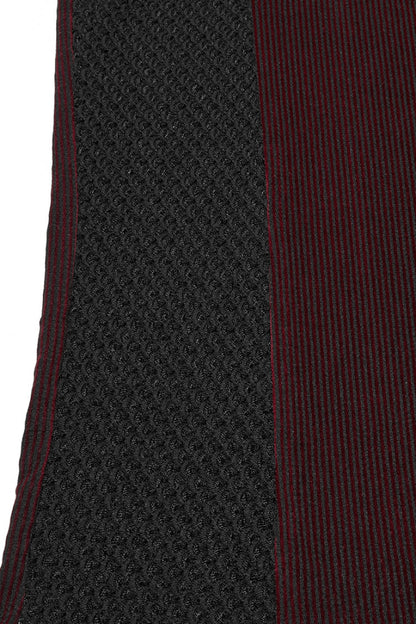 Black/red Round Collar Sheer Mesh Color Matching Rivet Punk Vest