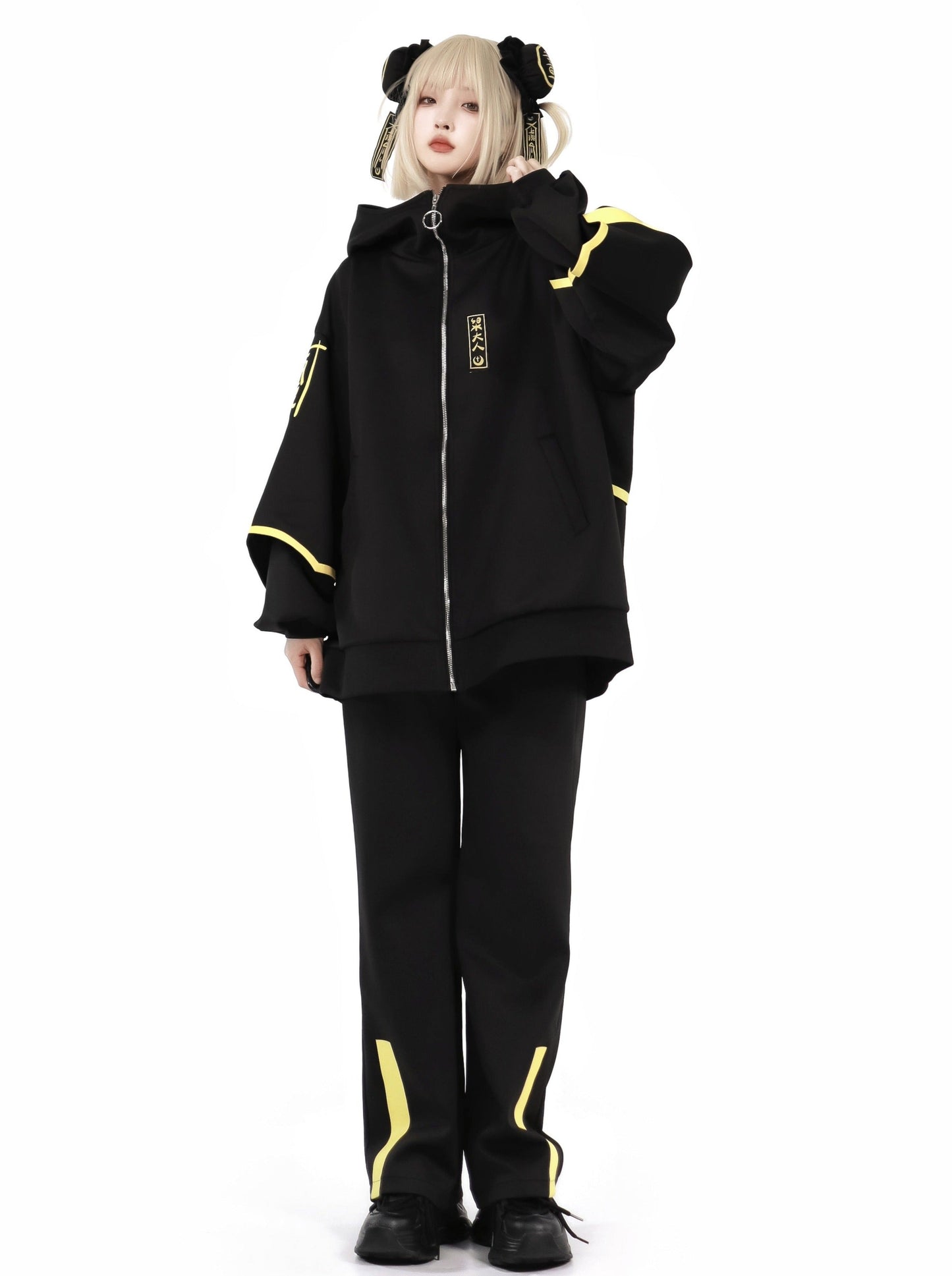 Dark Neon Chinese-style Jacket + Shorts + Long Pants + Leg Warmers + Hair Accessories [pre-order]
