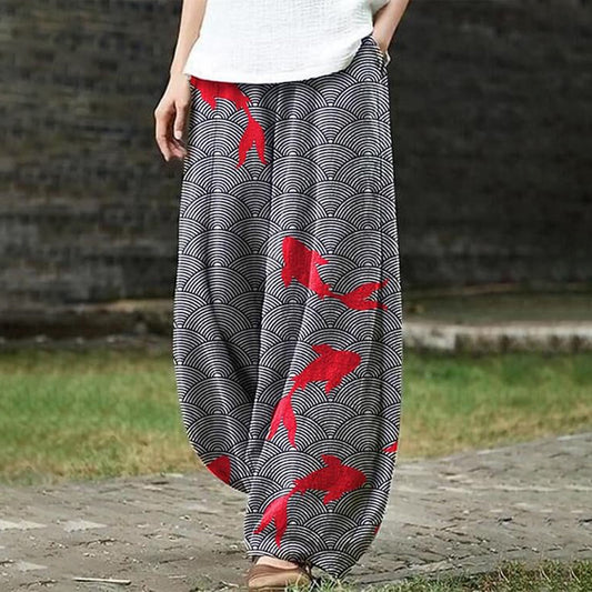 Japanese Goldfish Loose Casual Pants elevenforest