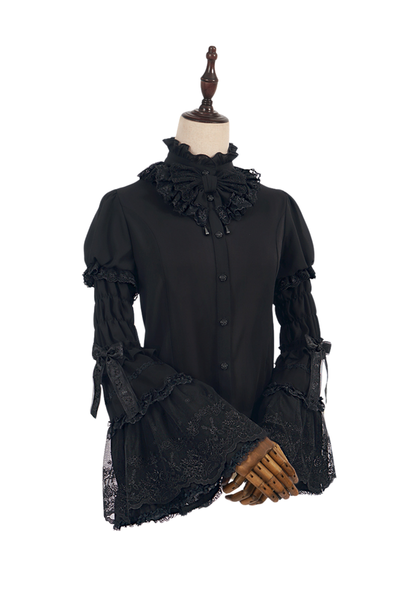 Flower Banquet Princess Sleeve Shirt + Ruffle Lolita Dress