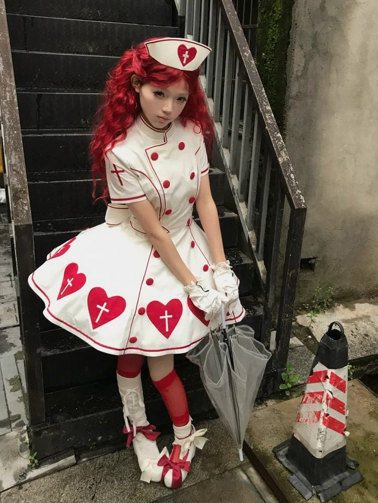 [pre-order Deadline: May 4] Heart Cross Nurse Cosplay Lolita Dress