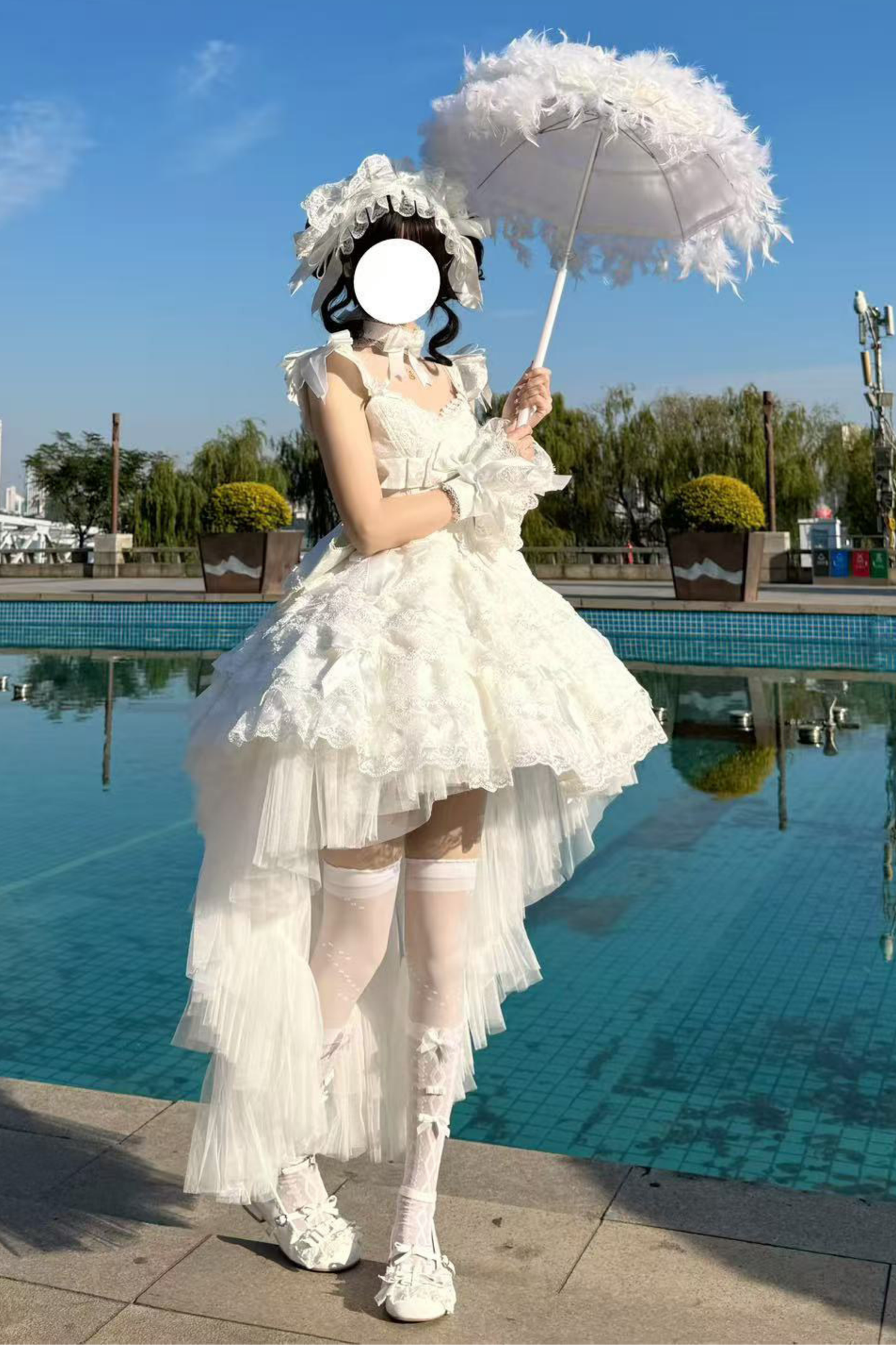 [pre-order] Princess Ballet Tiered Lolita Dress + Headband + Necklace + Sleeves + Tail