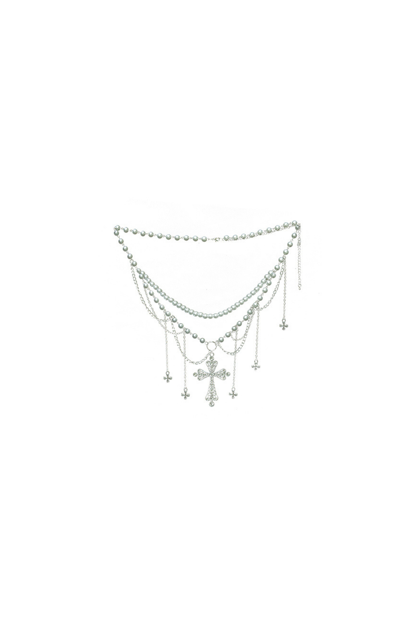 Gothic Lolita Skirt + Corset + Veil + Necklace + Waist Chain