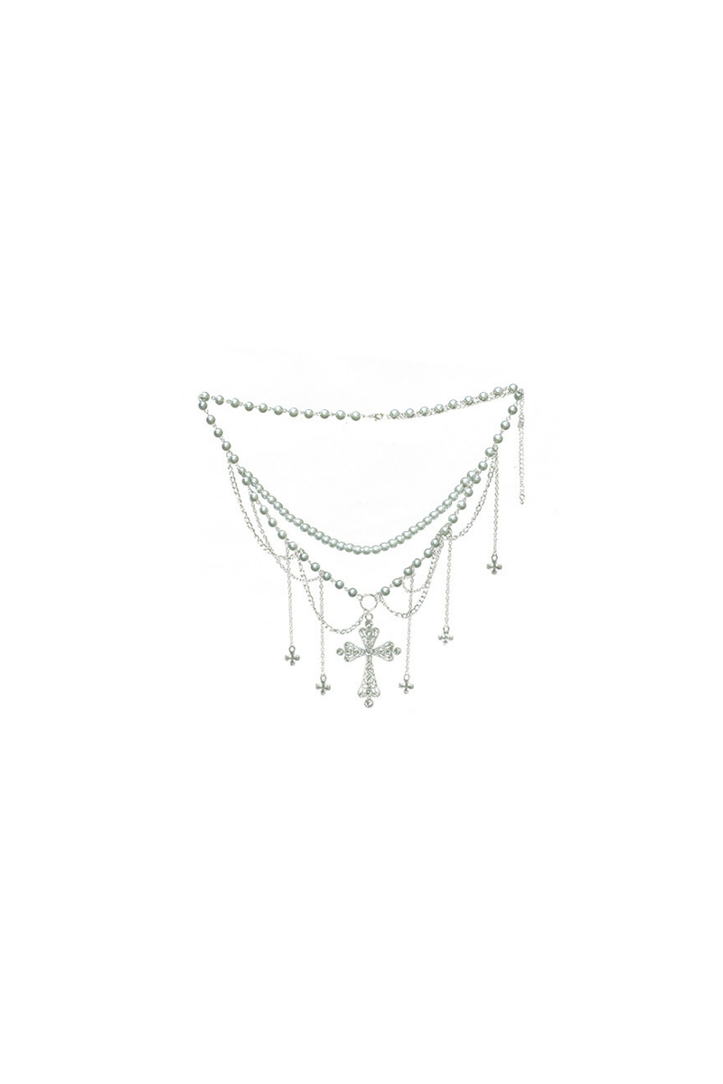 Gothic Lolita Skirt + Corset + Veil + Necklace + Waist Chain