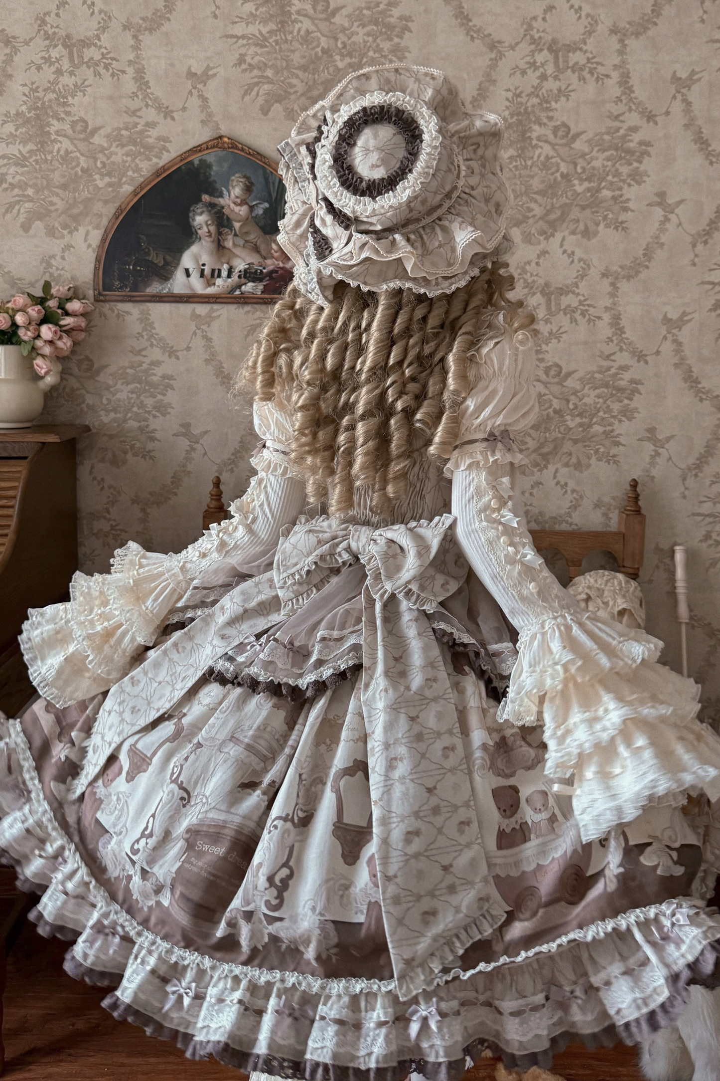 Briana Bear Print Dream Doll Lolita Dress + Jsk + Skirt + Shirt + Petticoat