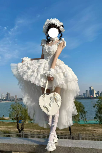 [pre-order] Princess Ballet Tiered Lolita Dress + Headband + Necklace + Sleeves + Tail