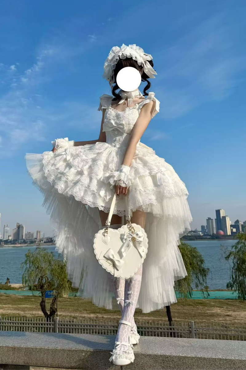 [pre-order] Princess Ballet Tiered Lolita Dress + Headband + Necklace + Sleeves + Tail