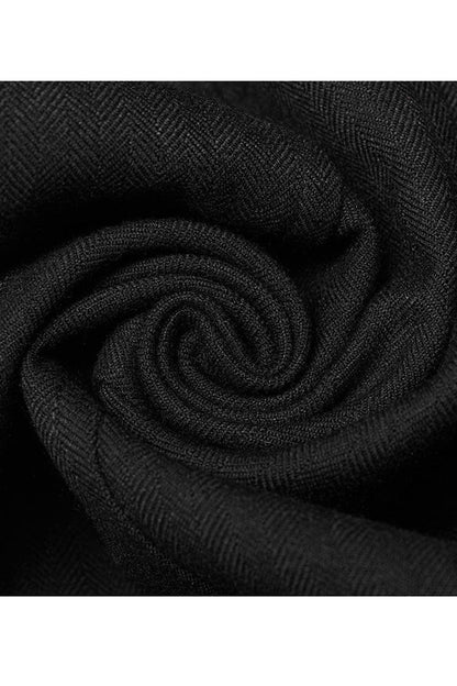 Black Punk Jacquard V-neck Stitching Three Dimensional Engraving Hand Sewn Button Lace Short Vest