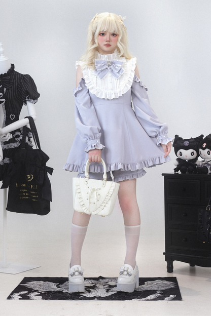 Rose Princess Off-the-shoulder Ruffle Ribbon Top