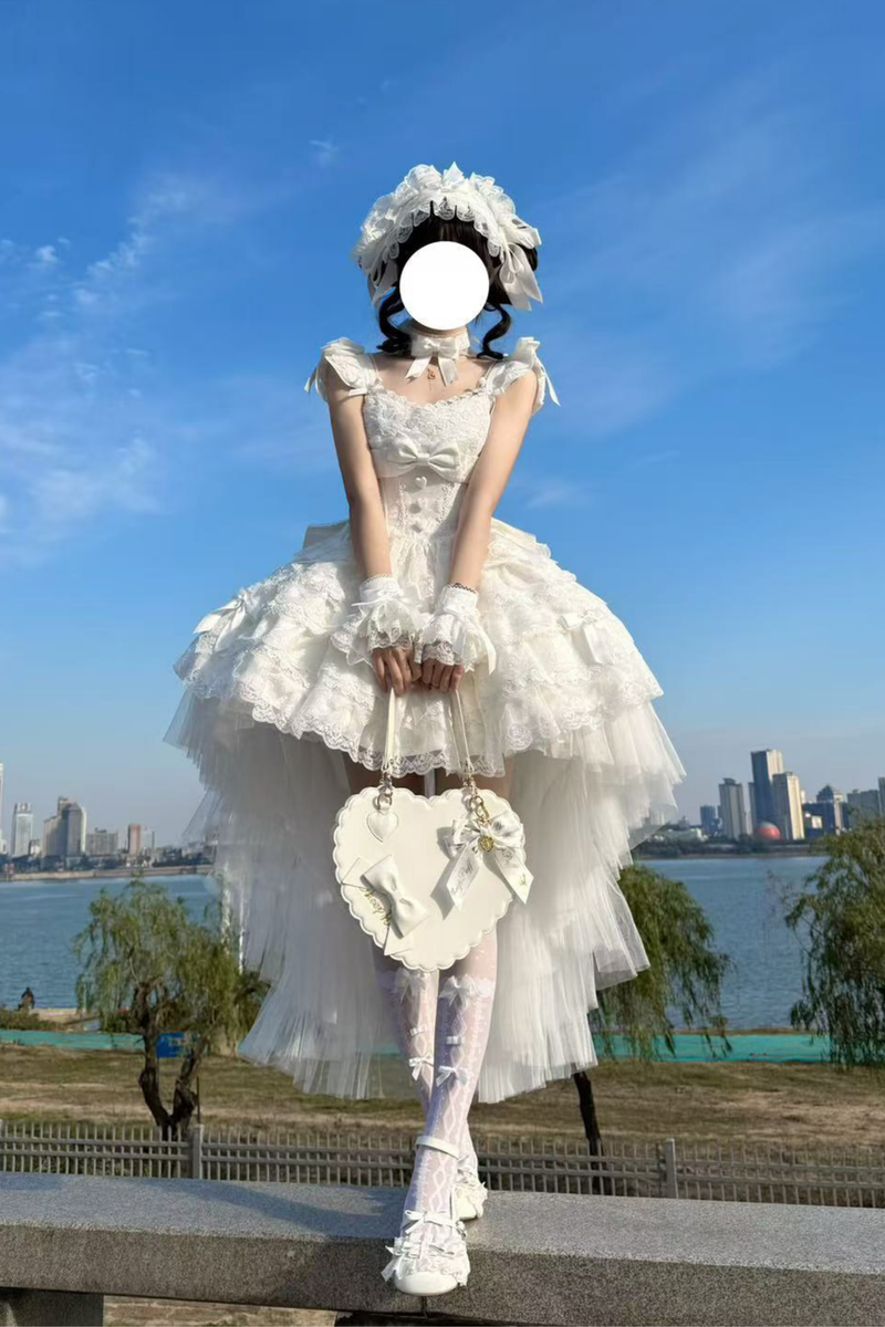 [pre-order] Princess Ballet Tiered Lolita Dress + Headband + Necklace + Sleeves + Tail