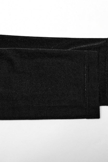 Black Stand Collar Long Sleeves Embroidery Cross Flocking Gothic Blouse