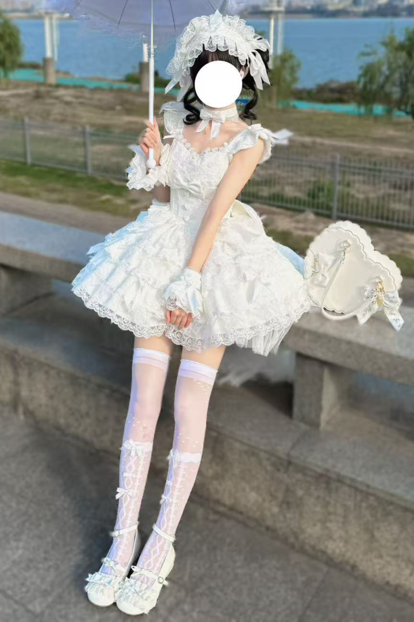 [pre-order] Princess Ballet Tiered Lolita Dress + Headband + Necklace + Sleeves + Tail