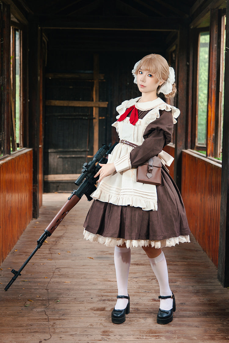 [violent Maid] Long Puff Sleeves Bowknot Classic Lolita Dress 2 Colors
