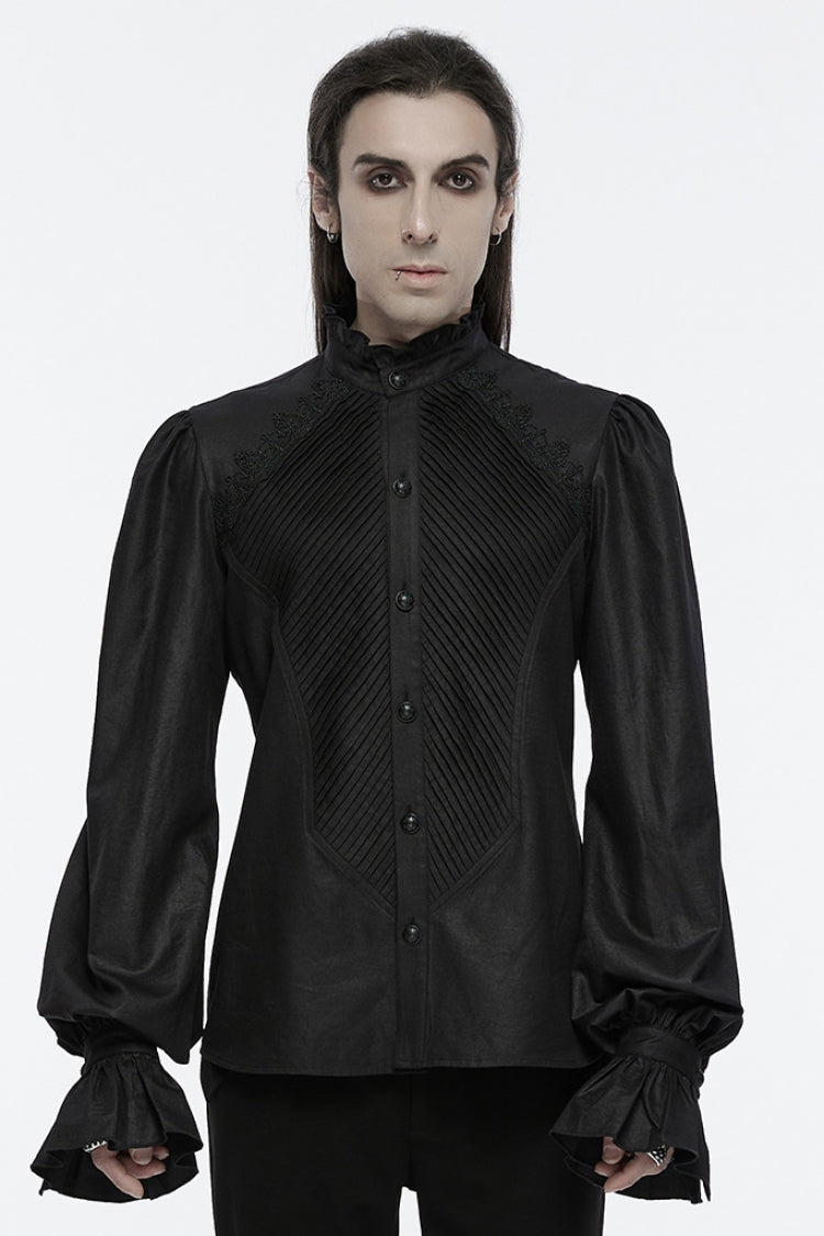 Black Long Puff Sleeves Lace Gothic Blouse