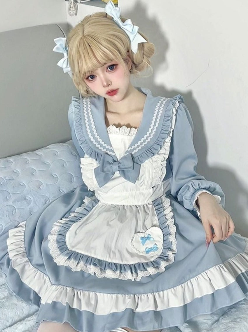 Sweet College Style Sailor Maid Lolita Dress