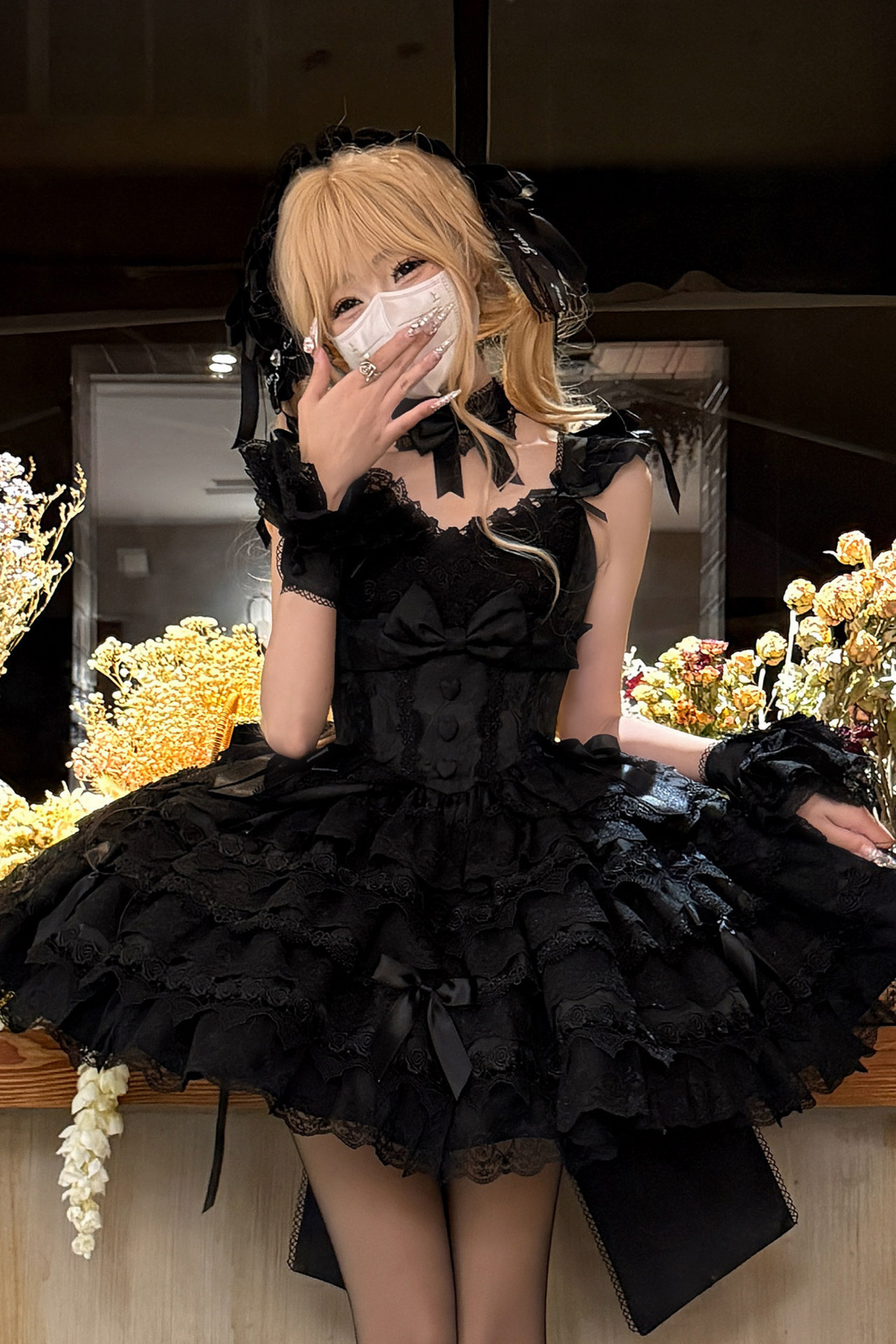 [pre-order] Princess Ballet Tiered Lolita Dress + Headband + Necklace + Sleeves + Tail