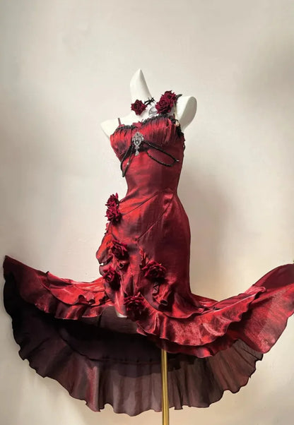 [pre-order] Amour Rose Burgundy Wizard of Oz Selena Purple Mermaid Dress Set