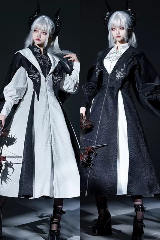[limited Quantity] Dragon Scale Gothic Lolita Jumper Skirt + Long Coat