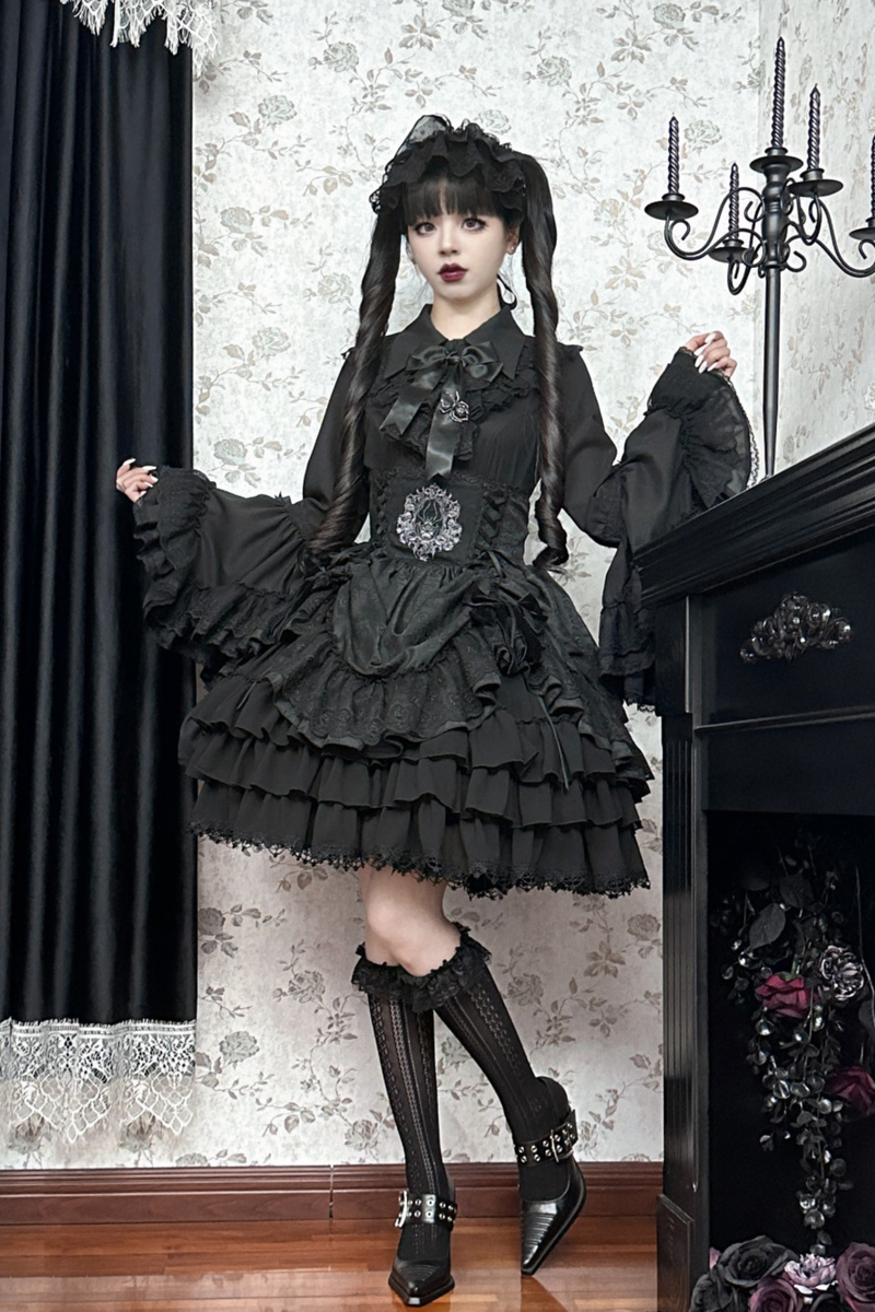 Moon River Gothic Skirt + Cape + Top + Bow