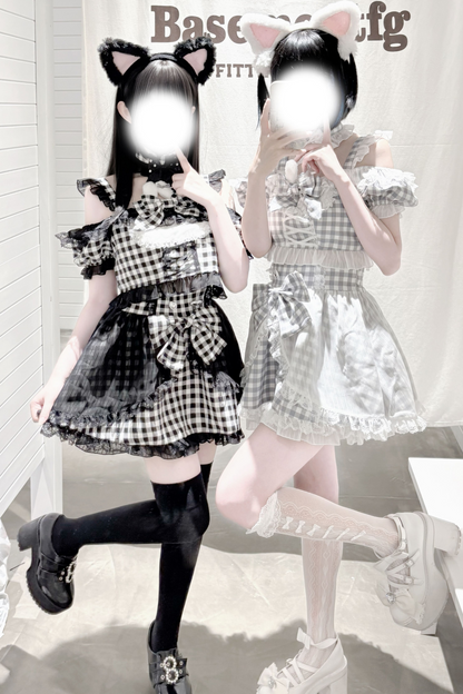 Underground Idol Plaid Matching Set