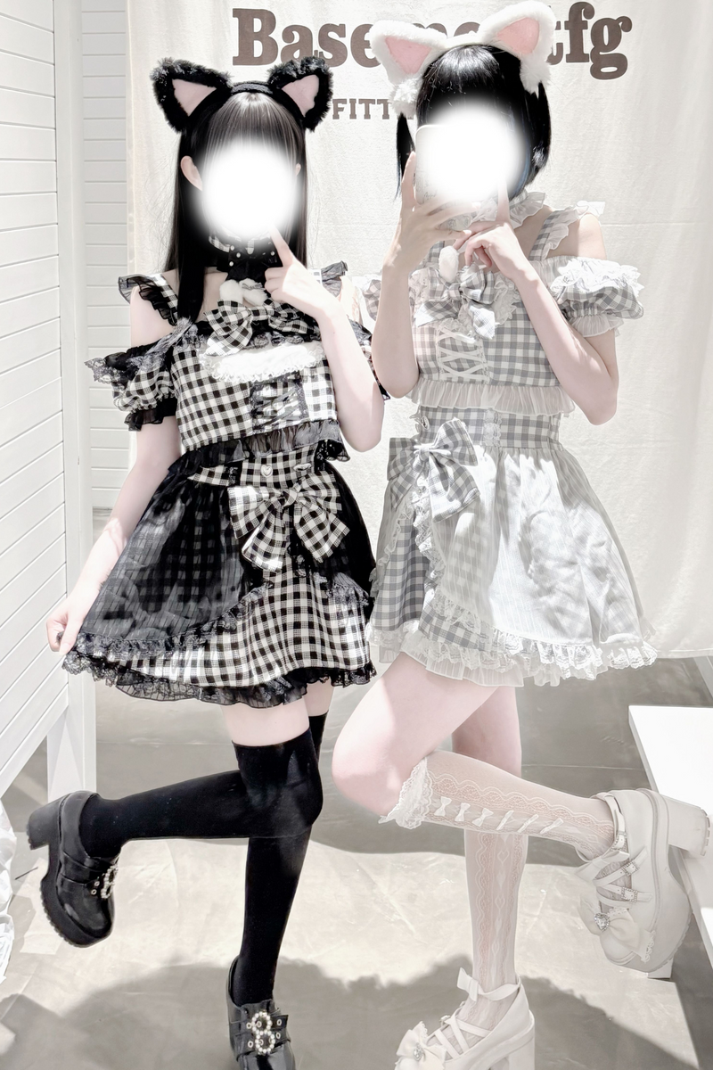 Underground Idol Plaid Matching Set