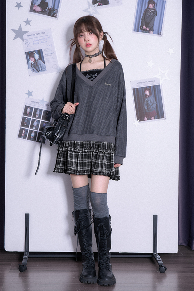 Sweatshirt Halter Neck Faux Two Piece Dress