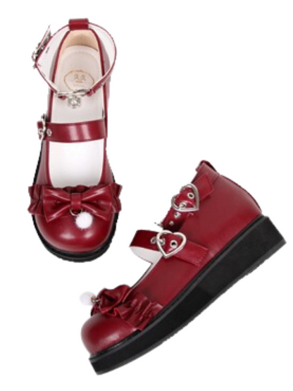 Nya Kokoro Lolita Retro Soft Girl Round Toe Shoes