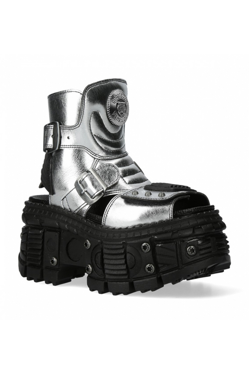 Silver Black Mode Dark Boots