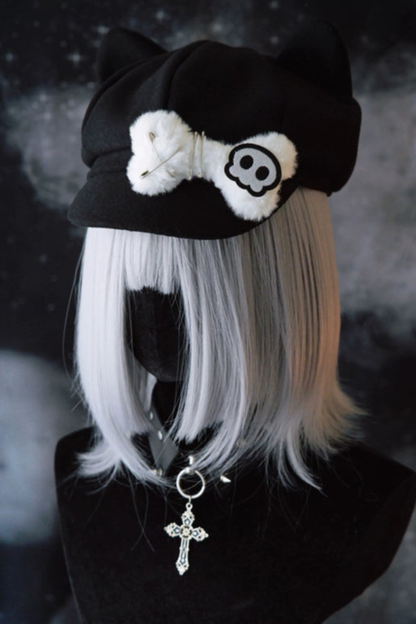 Skeleton Bone Cat Ear Hat
