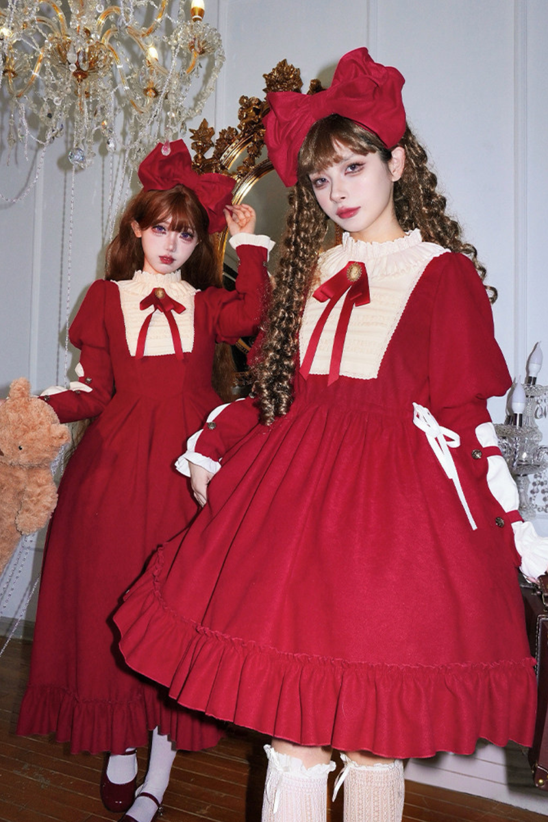 Lace Ruffle Lolita Dress + Bow