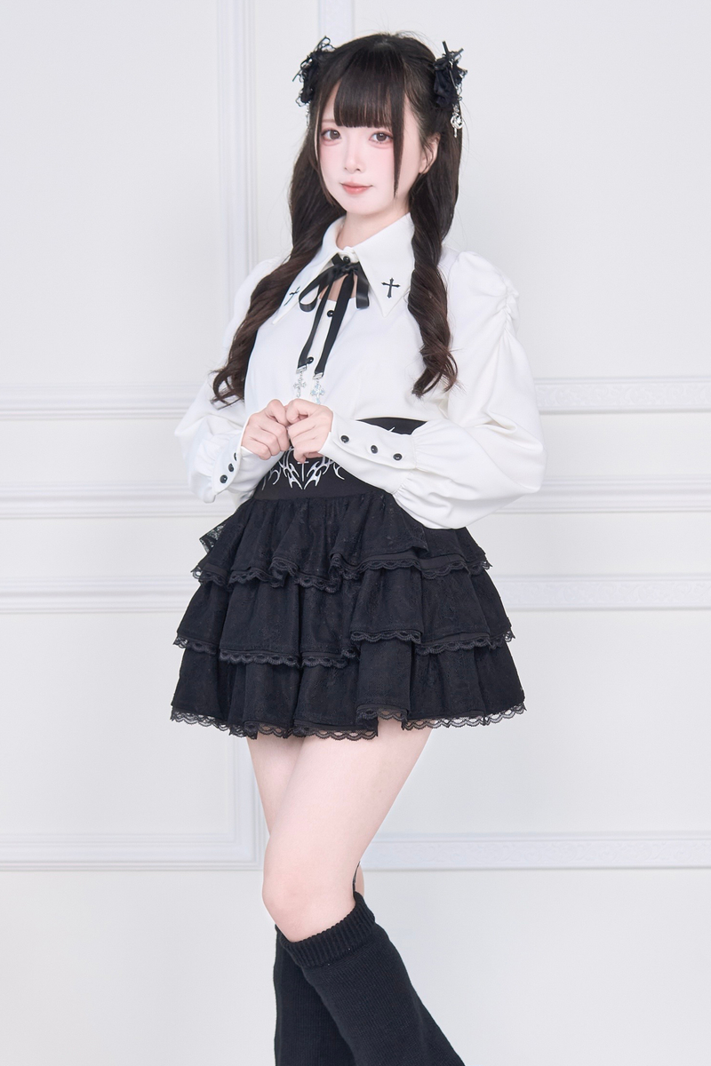 Cross Embroidery Shirt + Skirt