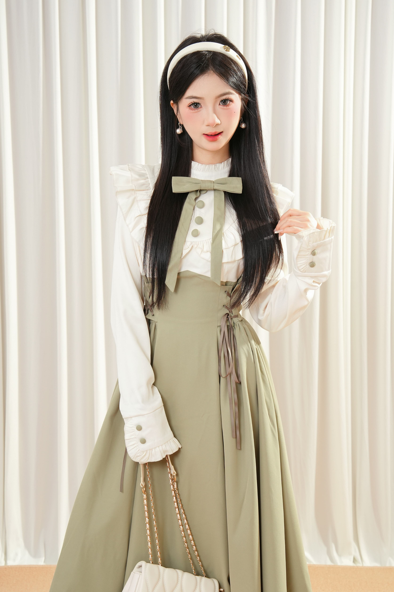 Contrast French Retro Dress