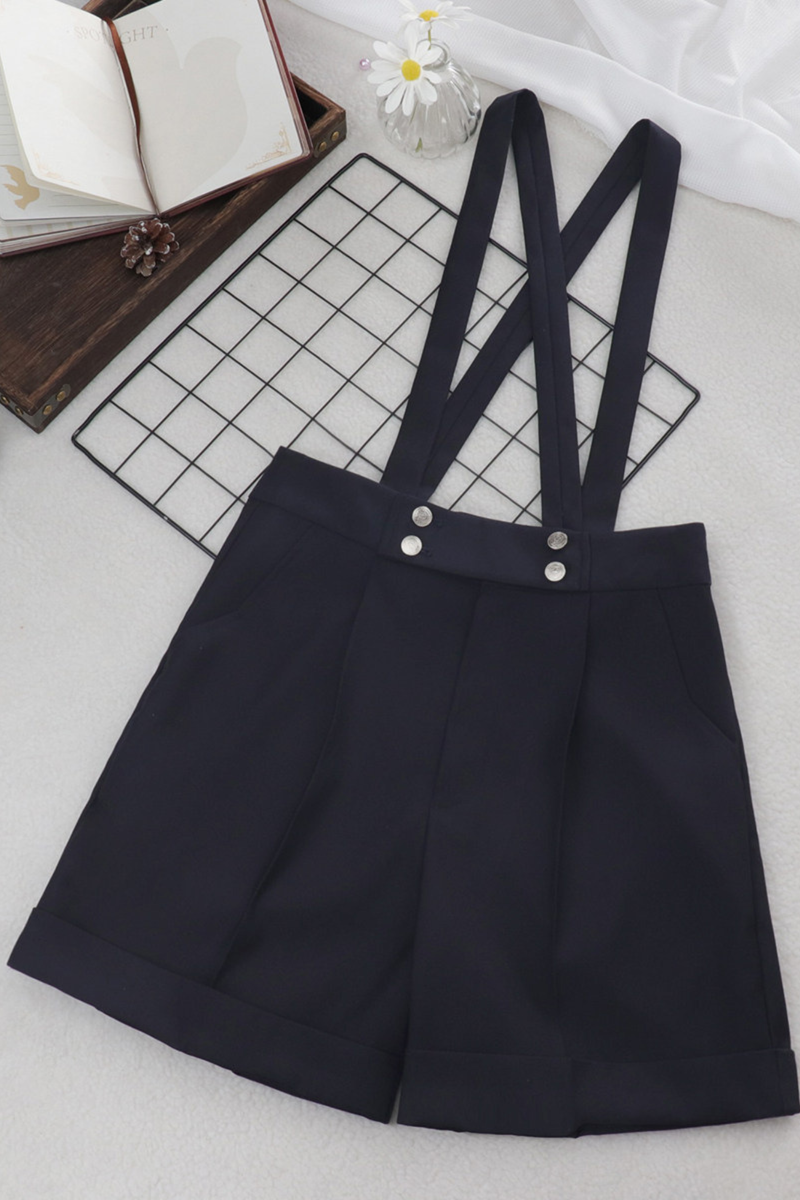 Sailor Shirt + Suspender Shorts + Tie + Beret
