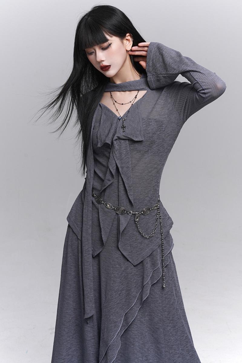 Dark Top + Long Skirt