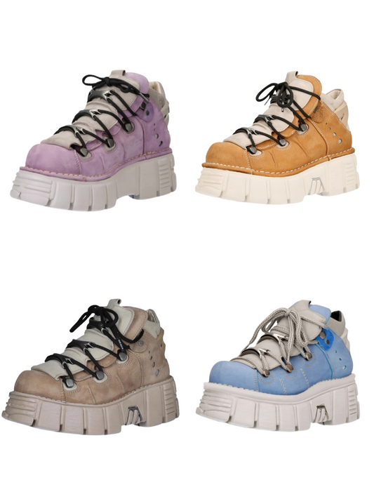 11-colors Punk Rock Retro Leather Metal Power Sole Sneaker
