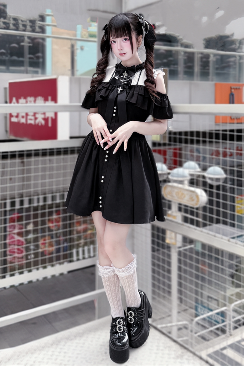 Off-shoulder Dark Sweet Dress