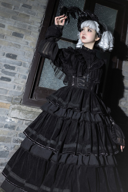 [pre-order] Lolita Shirt + Fishbone Corset Skirt