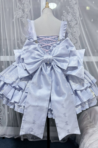 Layered Ruffle Sweet Princess Lolita Jumper Skirt + Tail + Headband + Cape + Bonnet