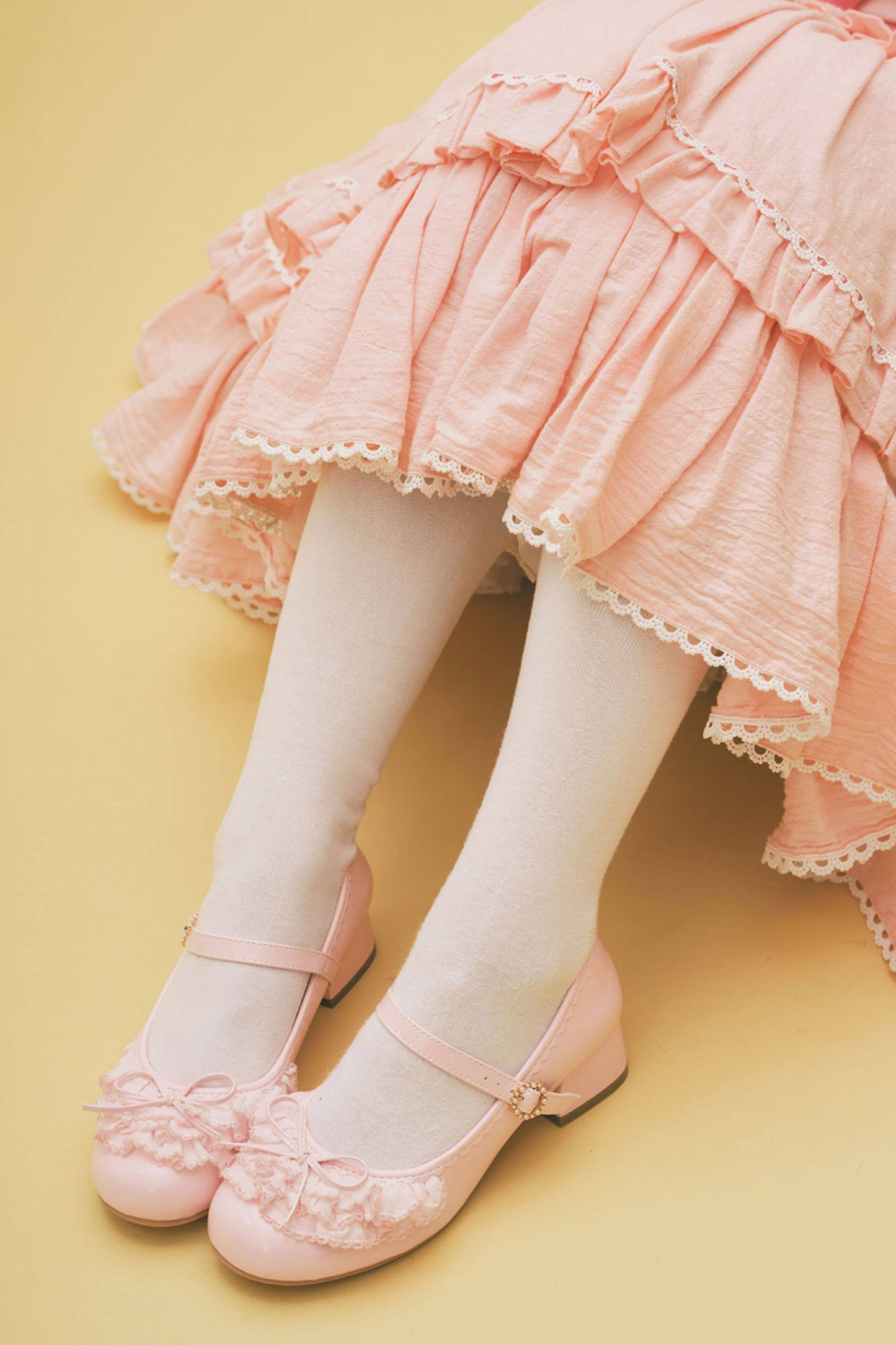 Satin Lace Bow Mary Jane Shoes