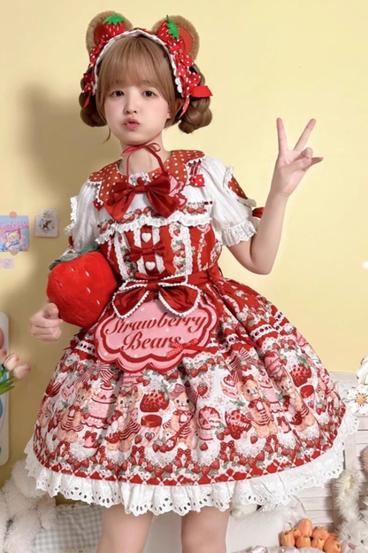 Bear Strawberry Field Lolita Jsk + Shirt