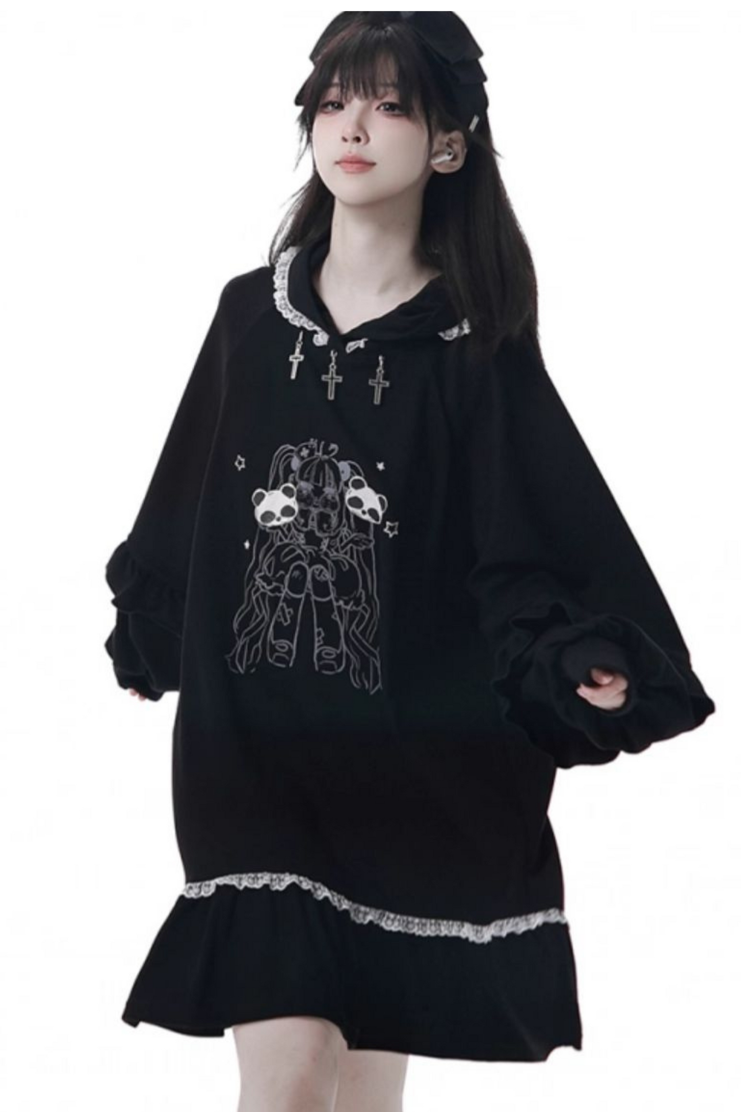 Big Swing Shirt Design Top + Hooded Dress + Long Culottes