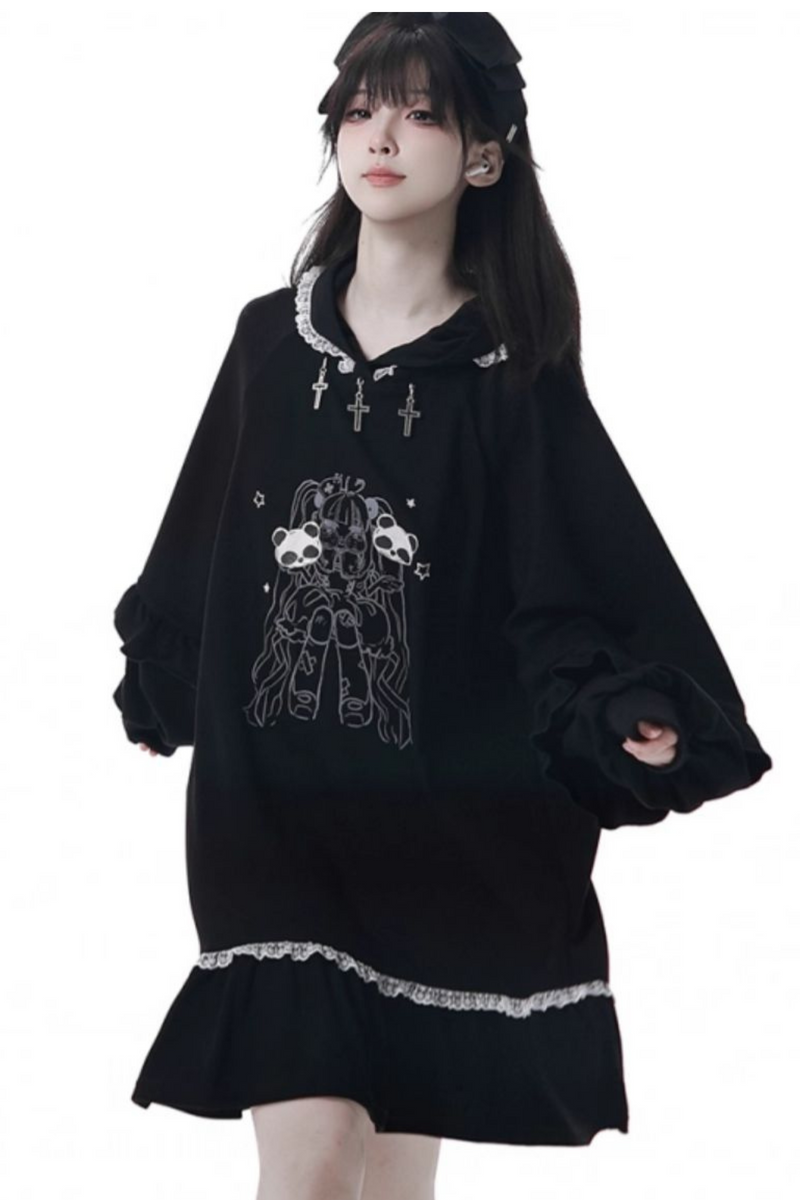 Big Swing Shirt Design Top + Hooded Dress + Long Culottes