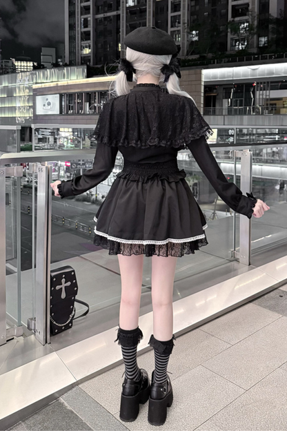 Cape Style Shirt + Cross Skirt + Hat